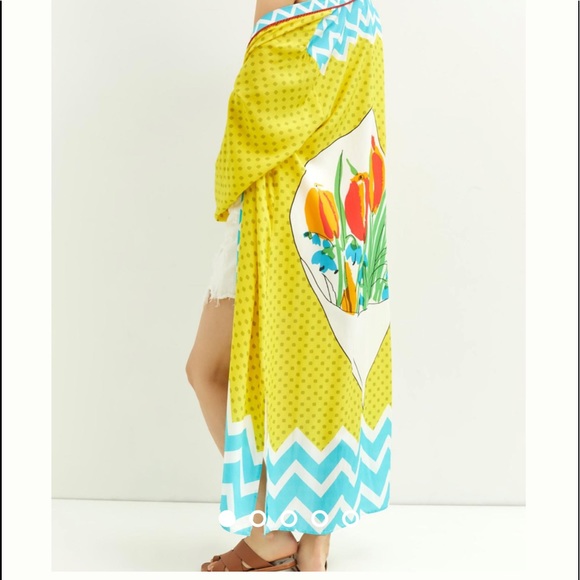 Vera for Anthropologie Bouquet Kimono Robe Open Front Cover Up One Size - Picture 10 of 12